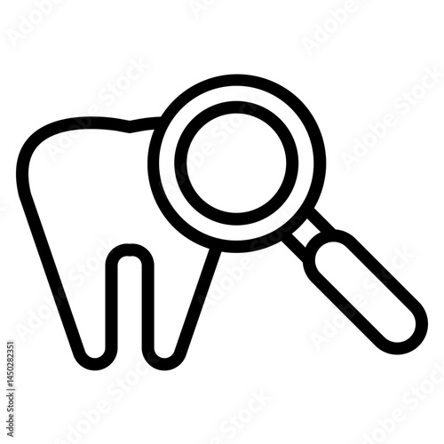 Mobile Dental Checkup Vector Line Icon Design