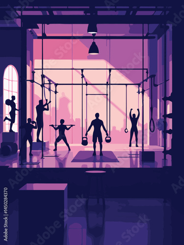 vector illustration of a gymnasium or gym with equipment for exercise