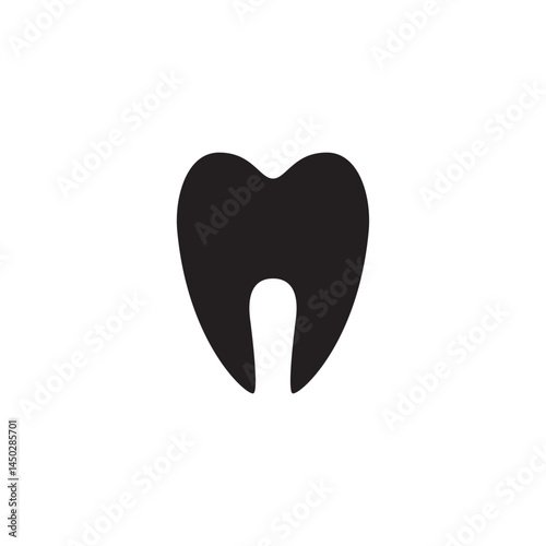 Tooth black icon symbol silhouette flat design style sign.