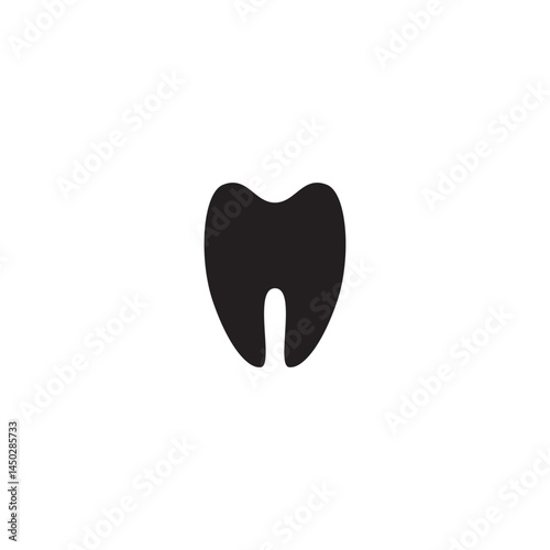 Tooth black icon symbol silhouette flat design style sign.