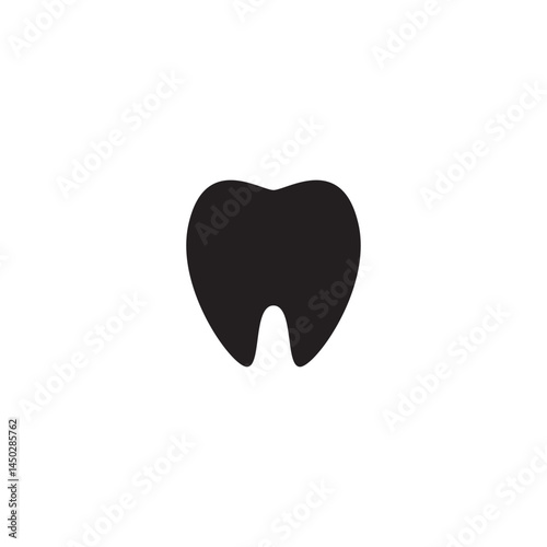 Tooth black icon symbol silhouette flat design style sign.
