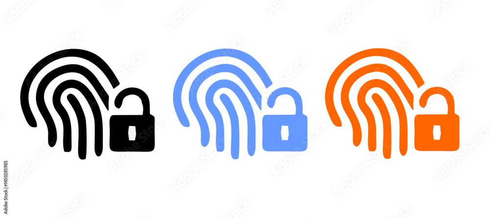 Biometric Identification by Finger Print, Eye Recognize, Touch ID Line Icon Set. Scan QR Code, Barcode Technology Pictogram. Security Protection Symbol. Editable Stroke Biometric Identification by Finger Print, Eye Recognize, Touch ID Line Icon Set. Scan QR Code, Barcode Technology Pictogram. Security Protection Symbol. Editable Stroke