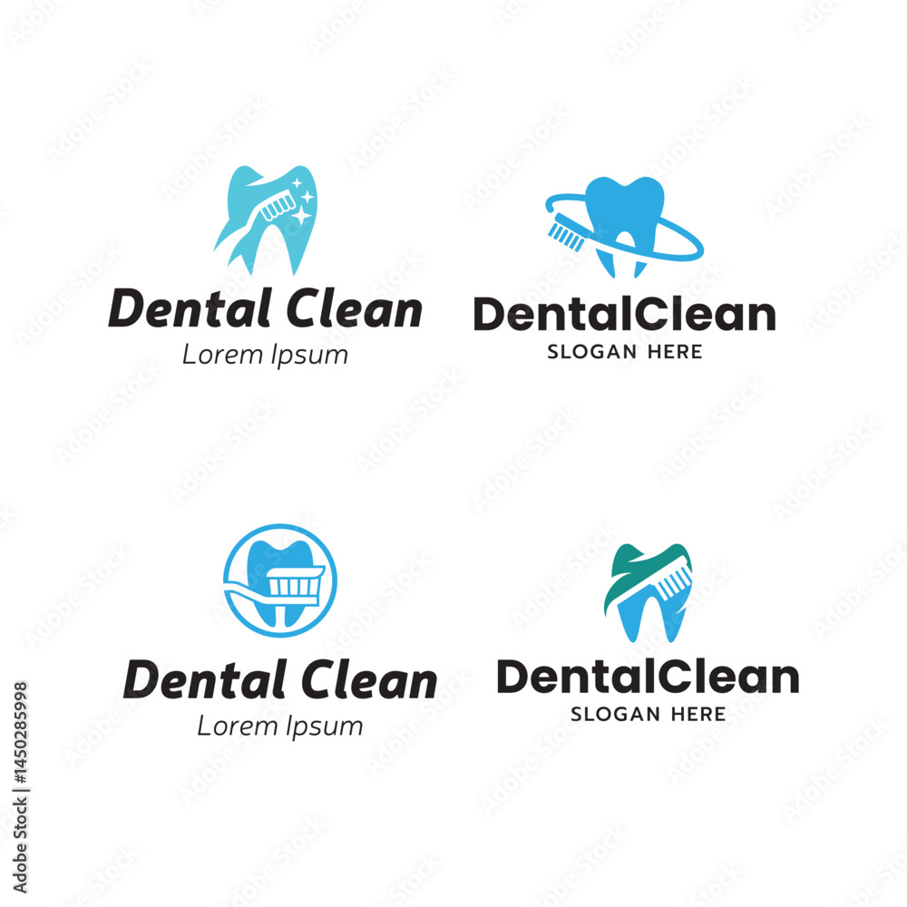Obraz premium Set of Tooth logo. Toothbrush logo isolated on white background.