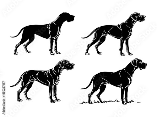 great dane sihouette black vector bundle
