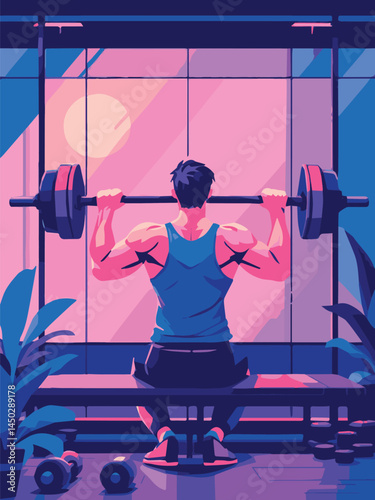 vector illustration of a gymnasium or gym with equipment for exercise