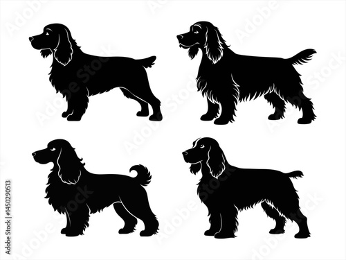 mastiff sihouette black vector bundle