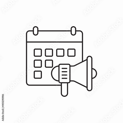 Calendar megaphone event icon vector sign
