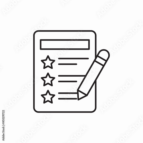 Review document rating feedback icon vector sign