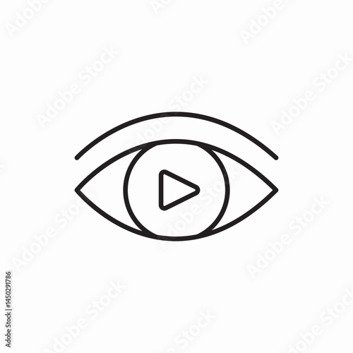 eye watching play view icon vector sign