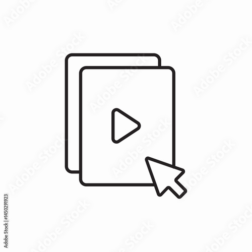 Video file click cursor icon vector sign