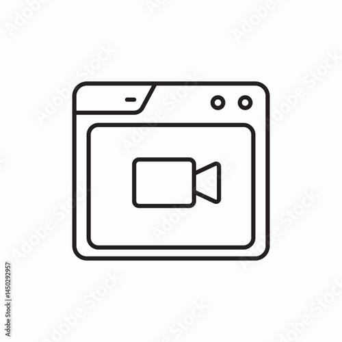 Website video player media icon vector sign