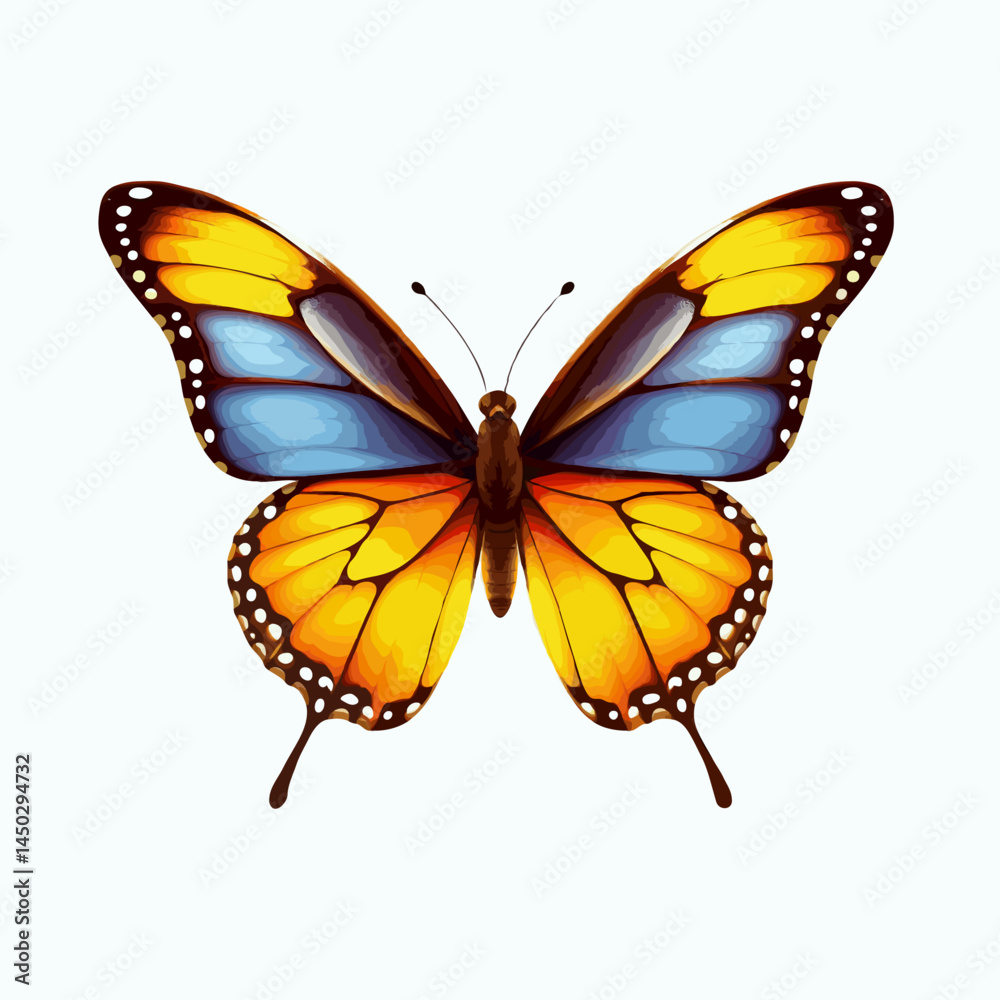 Fototapeta premium cute colorful butterfly isolated on white