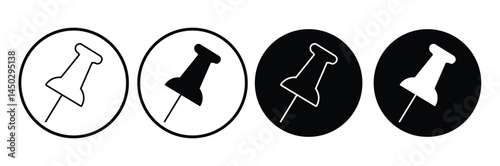 Push pin icon Flat outline set collection. push pin icon, simple flat style, illustration, logo sign symbol pictogram template
