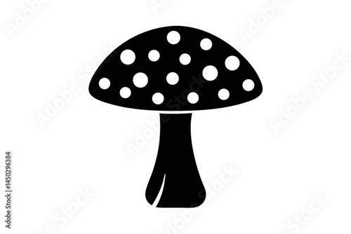 Simple mushroom silhouette on white background for botanical designs and illustration, mushroom, silhouette, vector, fungus, isolated, nature, illustration, white background, clip art, botanical