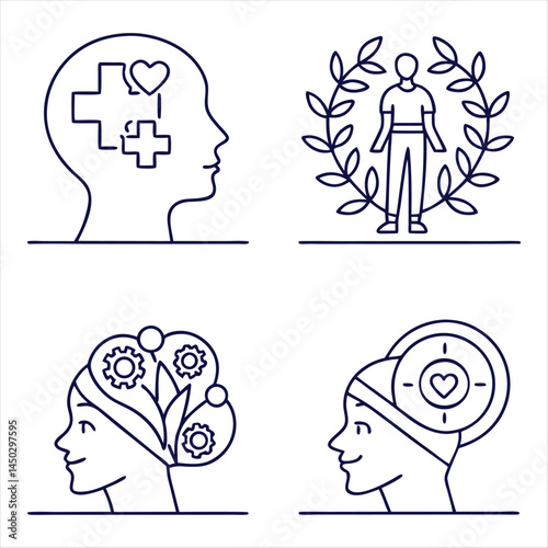 Mental Health & Wellness Icons: Visual Symbols of Healing, Growth, and Self-Care