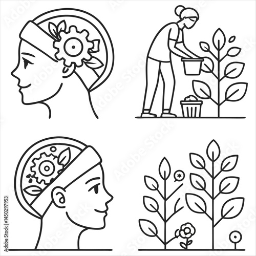 Mental Health & Wellness Icons: Visual Symbols of Healing, Growth, and Self-Care