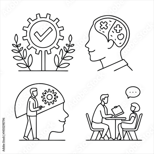 Mental Health & Wellness Icons: Visual Symbols of Healing, Growth, and Self-Care