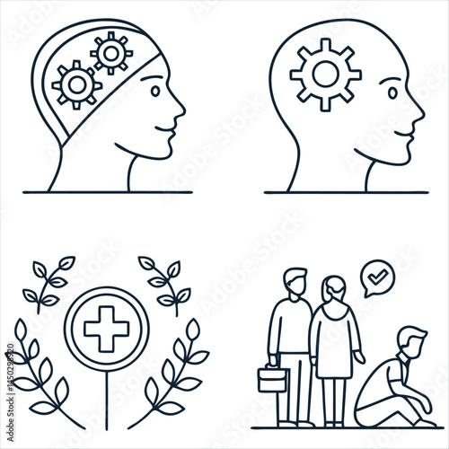 Mental Health & Wellness Icons: Visual Symbols of Healing, Growth, and Self-Care