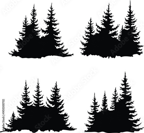 christmas trees vector