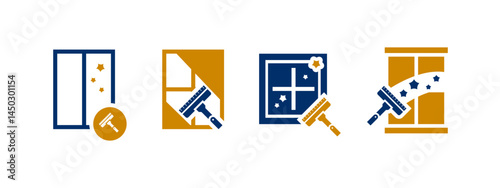 window cleaner icon vector illustration. window cleaner icon in flat style - stock vector.