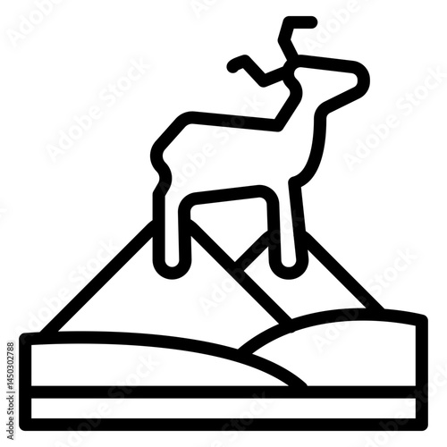 Wildlife Reserve Vector Line Icon Design
