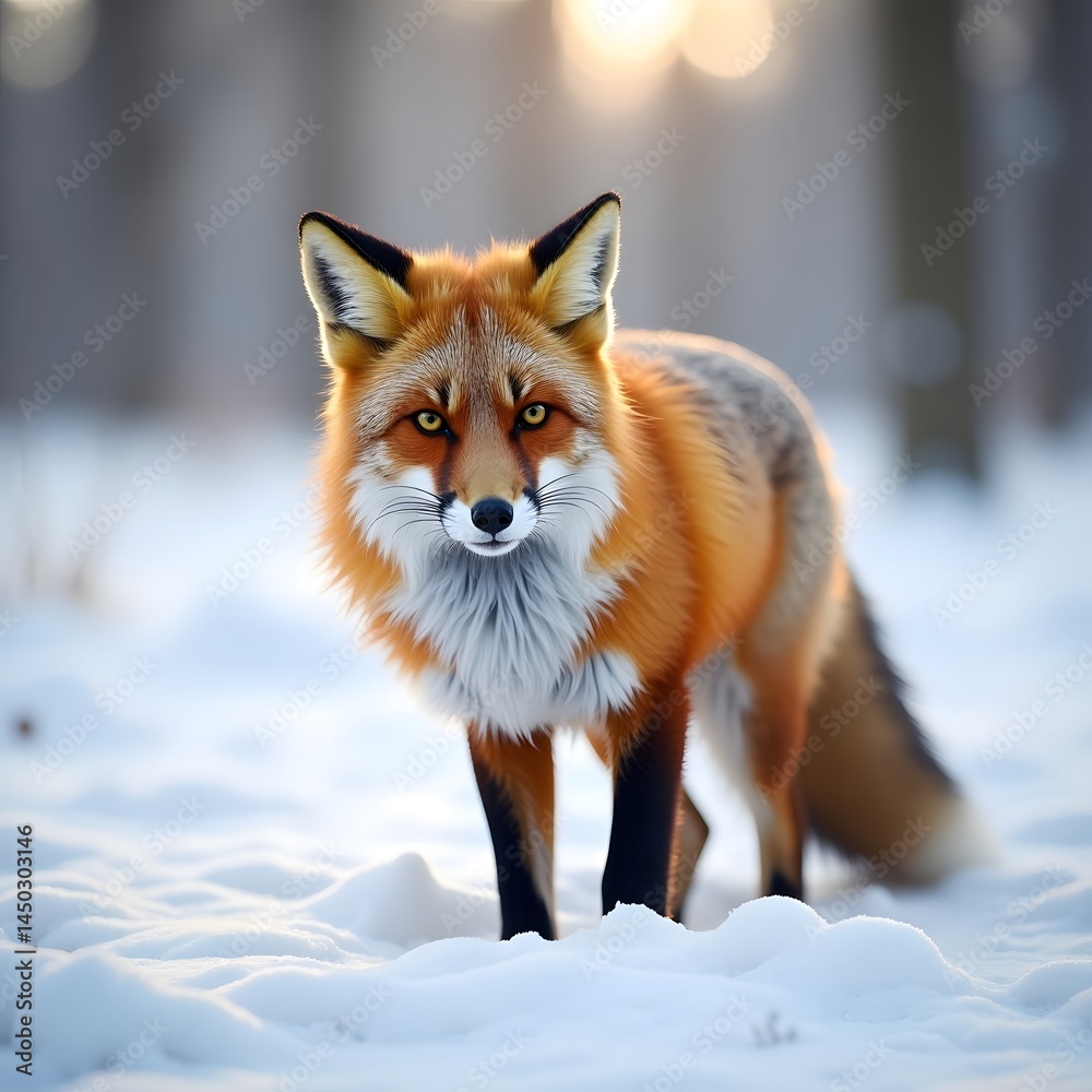 Obraz premium red fox in snow