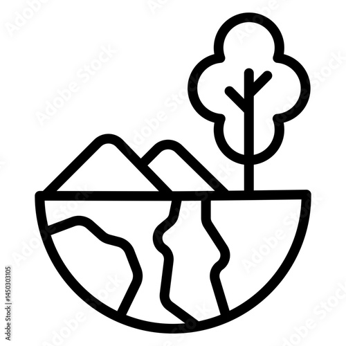 Ecosystem Biodiversity Vector Line Icon Design