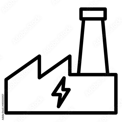 Geothermal Energy Vector Line Icon Design