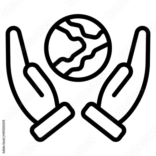 Save the Planet Vector Line Icon Design