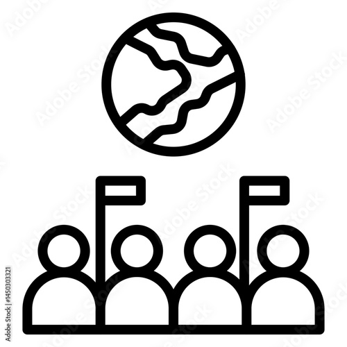 Climate Change Protest Vector Line Icon Design