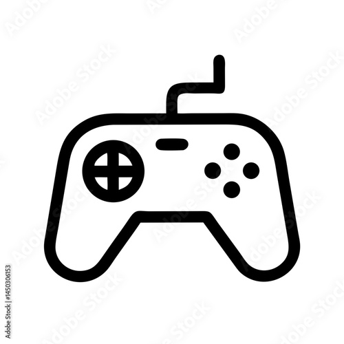 Video Games Controller Icon in Minimalist Style on White Background  