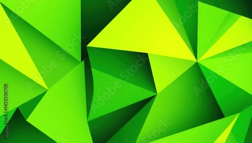 Abstract green and yellow geometric low-poly background