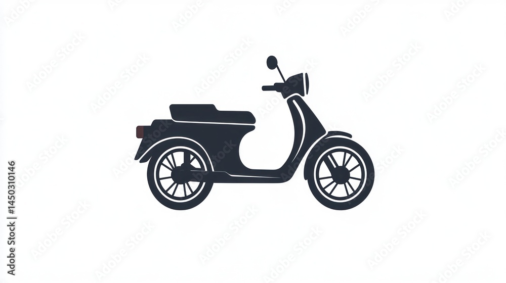 Silhouette of a classic scooter
