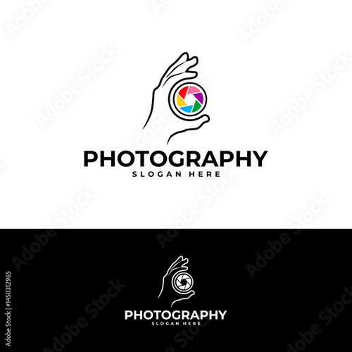 photography lens logo abstract illustration