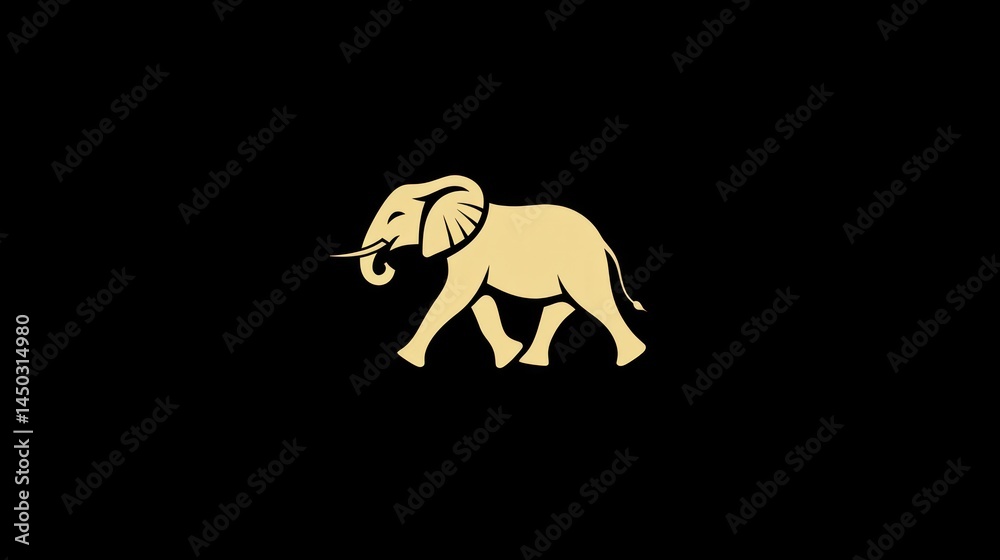 Obraz premium Simple Elephant Silhouette on Black Background