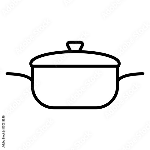 
Illustration of a black icon of a cooking pot on a white background