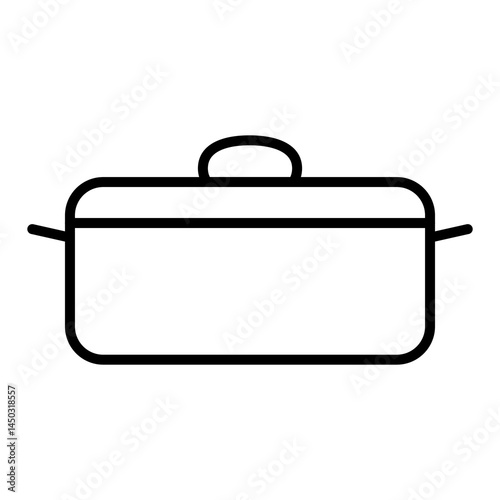 
Illustration of a black icon of a cooking pot on a white background