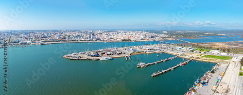 Aerial panorama from the city Portimao in the Algarve Portugal