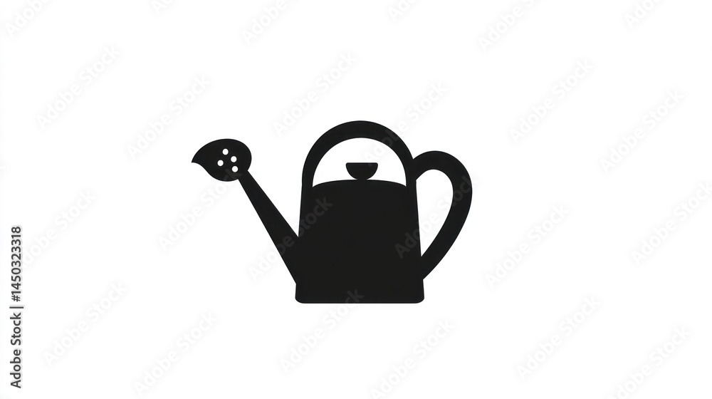 Obraz premium Simple black watering can icon, suitable for gardening or landscaping