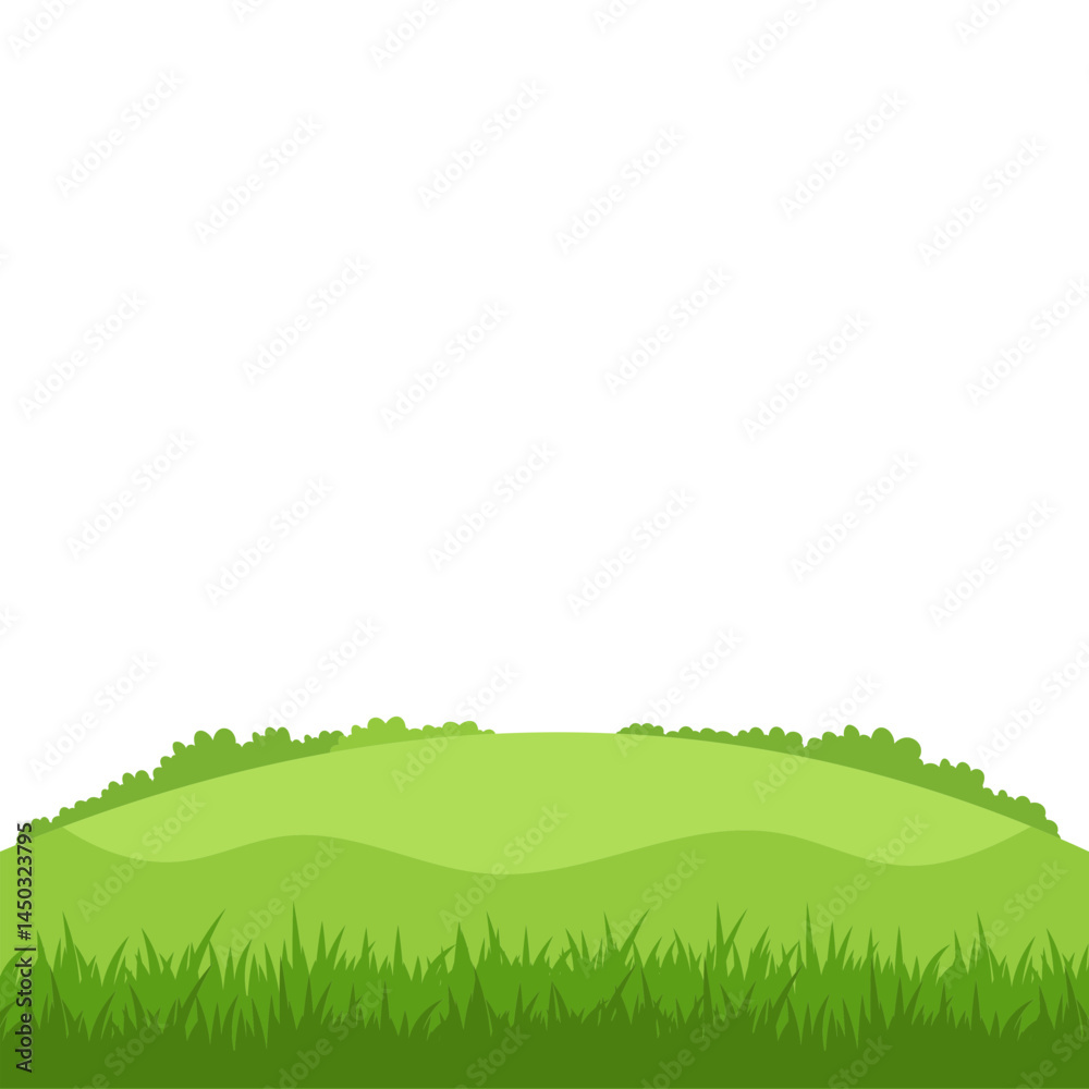 Obraz premium Land With Grass Flat Illustration