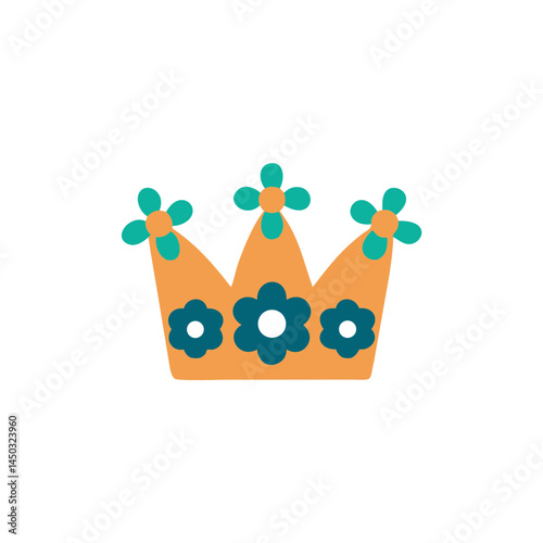 Birthday Crown with Flowers - Playful Floral Crown Illustration  