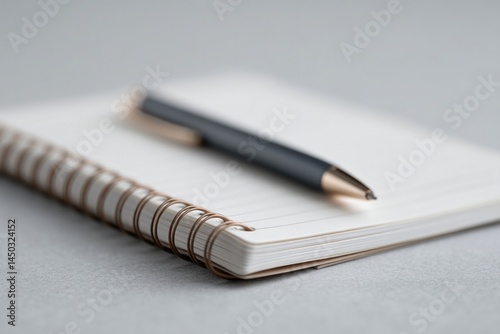 minimalistic setup with open notebook calculator and pen on clean surface ideal for financial consultancy visuals