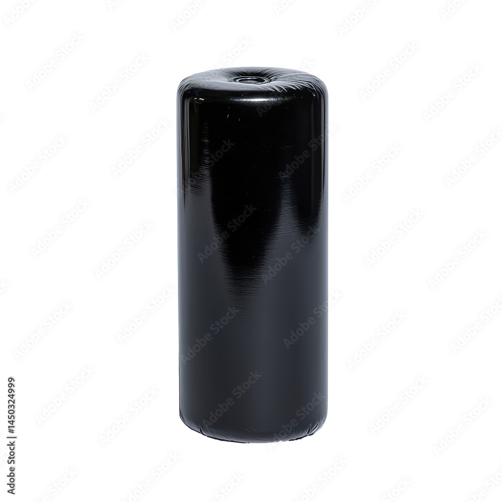 Modern sleek black cylindrical object with smooth surface and shiny finish suitable for home decor or storage solutions in contemporary interior design on transparent background Modern sleek black cylindrical object with smooth surface and shiny finish suitable for home decor or storage solutions in contemporary interior design on transparent background