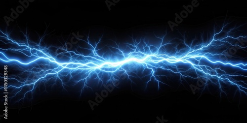 Electric Current on Black Background, visual representation