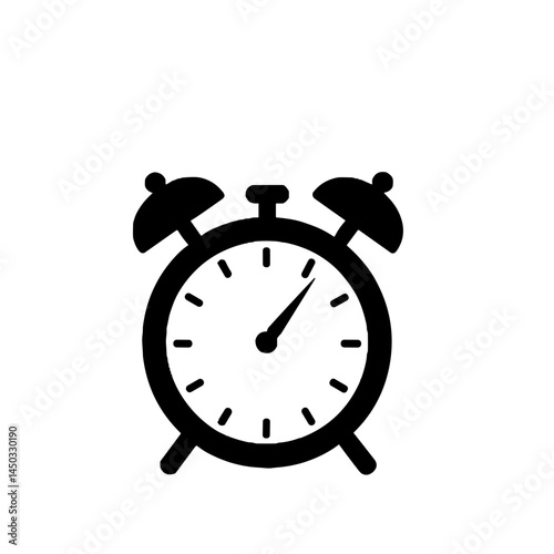 Alarm clock icon displaying time in a minimalist style  
