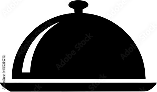 Kitchen items - Cloche serving platter silhouette on white background  