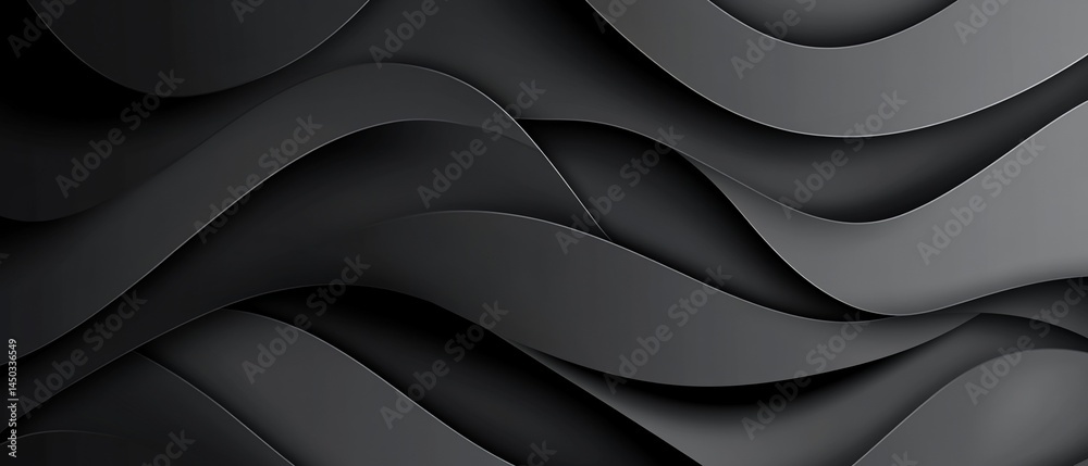 Obraz premium Flowing dark curves layered artistically