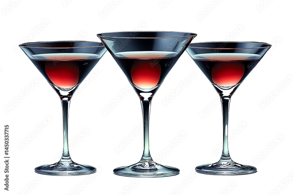 Photo of three different-sized martini glasses on a transparent background PNG
Photo of three different-sized martini glasses on a transparent background PNG