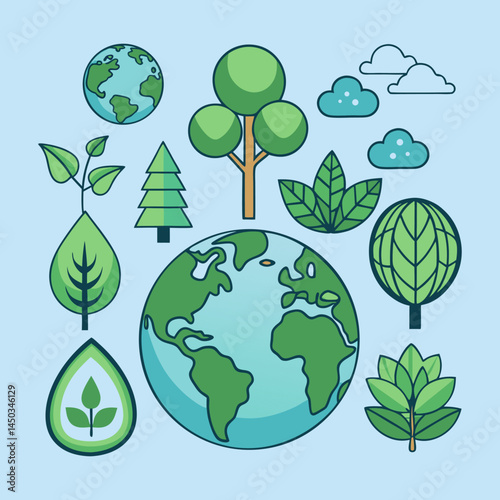 set of ecology icons