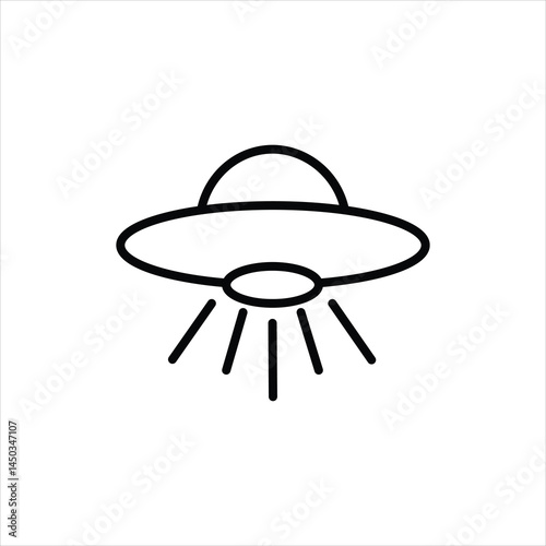 flying saucer line icon vector on white background.